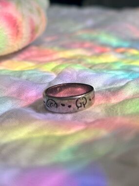 Gucci Silver Skull Engraved Logo Ring - send a offer :)